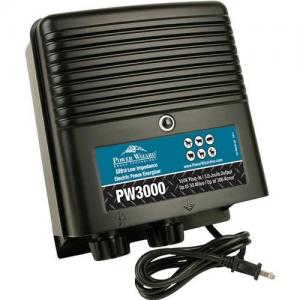Power Wizard Electric Fence Energizer Charger, PW3000, 110V Plug-In, 3 Joule 
