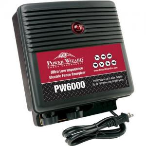 Power Wizard Electric Fence Energizer Charger, PW6000, 110V Plug-In, 6 Joule Output